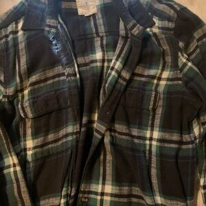 American Eagle Outfitters Men's Green Plaid Shirt Jacket